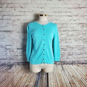 Lilly Pulitzer Cotton Button Up Crew Neck Sweater